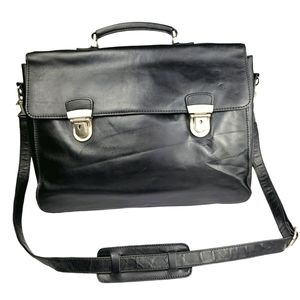 Picard Black Leather Briefcase Bag